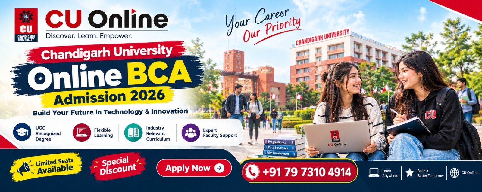 Chandigarh University Online BCA Admission 2026: Fees, Eligibility & Helpline Number 1 Chandigarh University Online BCA Admission 2026: Fees, Eligibility & Helpline Number