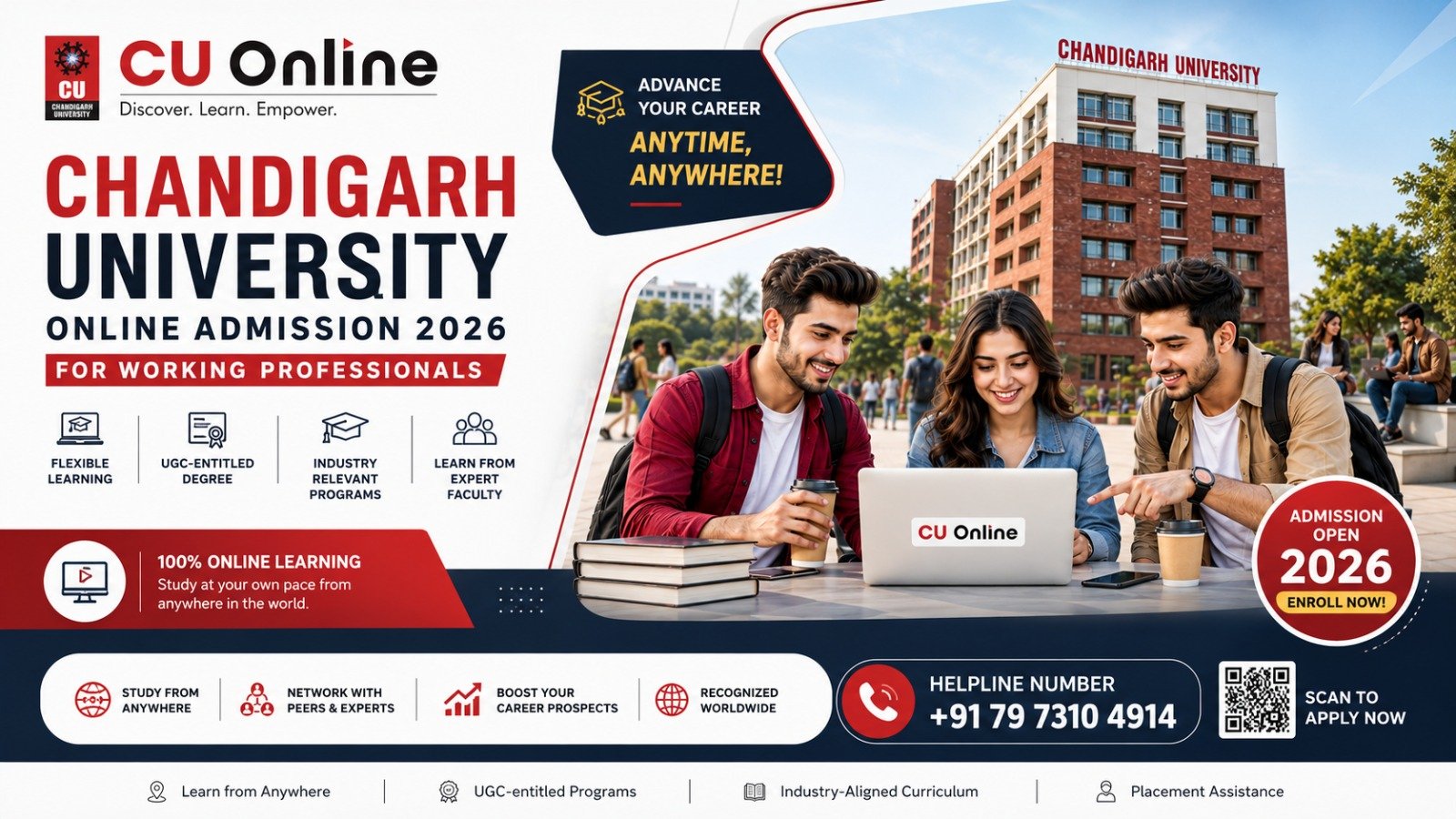 Chandigarh University Online Admission 2026 for Working Professionals: Courses, Eligibility, Process & Helpline Number 1 Chandigarh University Online Admission 2026 for Working Professionals: Courses, Eligibility, Process & Helpline Number
