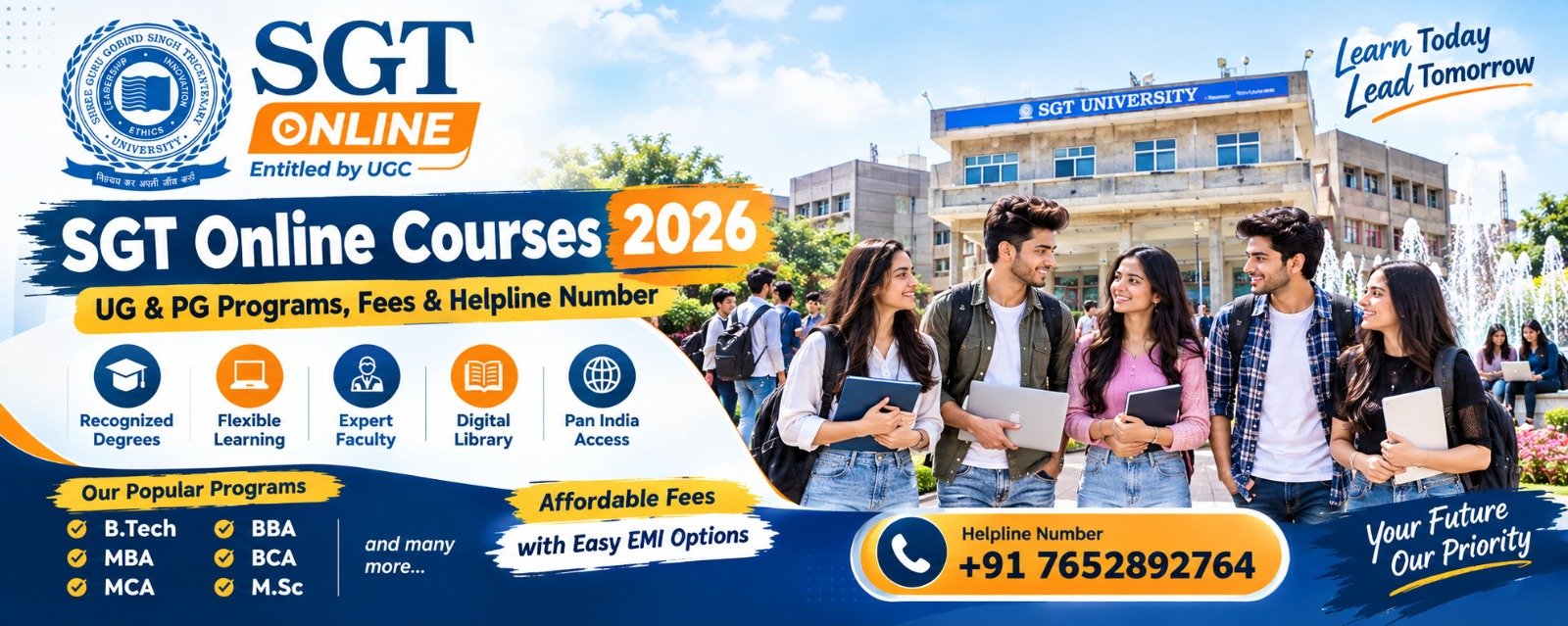 SGT Online Courses 2026: UG & PG Programs, Fees & Helpline Number 1 SGT Online Courses 2026: UG & PG Programs, Fees & Helpline Number