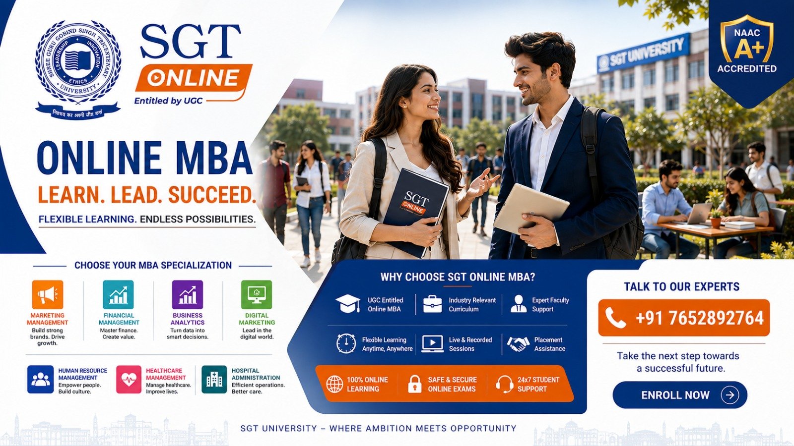 SGT Online MBA Specializations 2026: Courses, Fees & Helpline Number