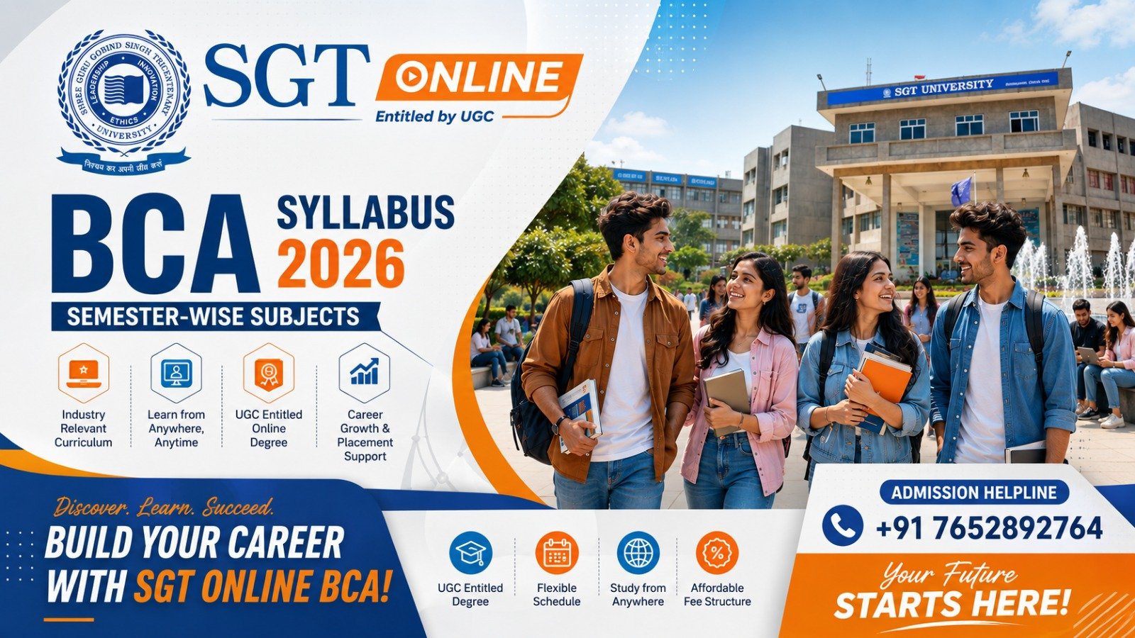 SGT Online BCA Syllabus 2026: Semester-Wise Subjects, Course Structure, Career Scope & Helpline Number
