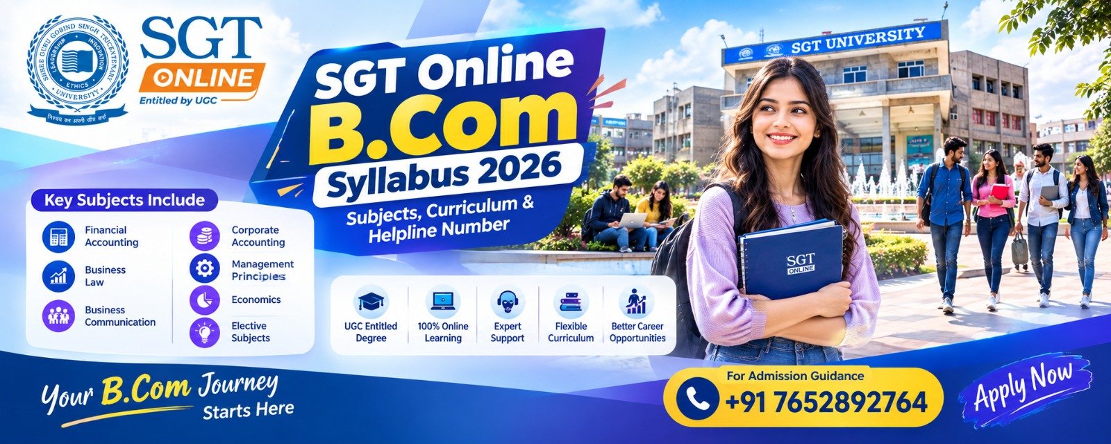 SGT Online B.Com Syllabus 2026: Subjects, Curriculum & Helpline Number