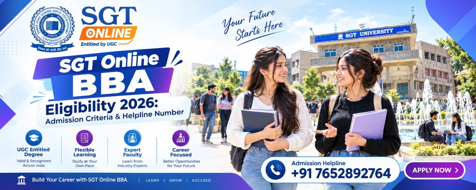 SGT Online BBA Eligibility 2026: Admission Criteria & Helpline Number