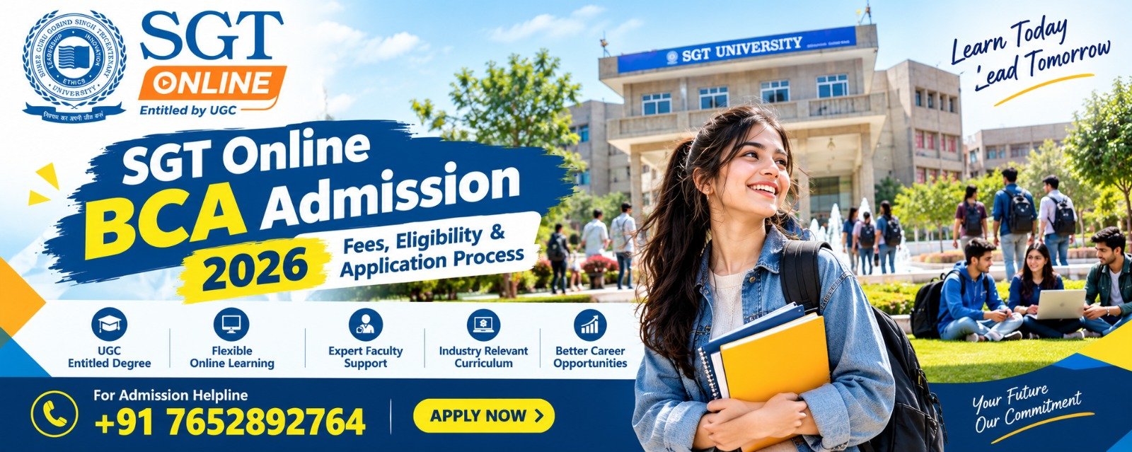 SGT Online BCA Admission 2026: Fees, Eligibility & Application Process 1 SGT Online BCA Admission 2026: Fees, Eligibility & Application Process