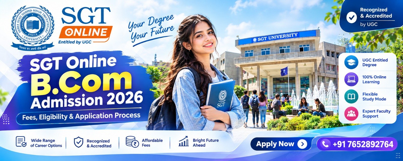 SGT Online B.Com Admission 2026: Fees, Eligibility & Application Process 1 SGT Online B.Com Admission 2026: Fees, Eligibility & Application Process