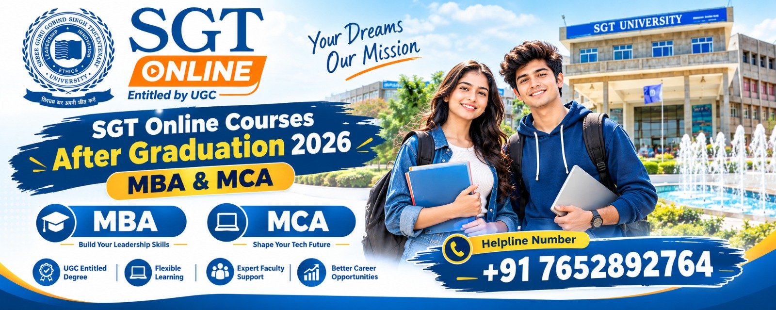 SGT Online Courses After Graduation 2026: MBA & MCA Admission, Eligibility, Fees & Helpline Number 1 SGT Online Courses After Graduation 2026: MBA & MCA Admission, Eligibility, Fees & Helpline Number