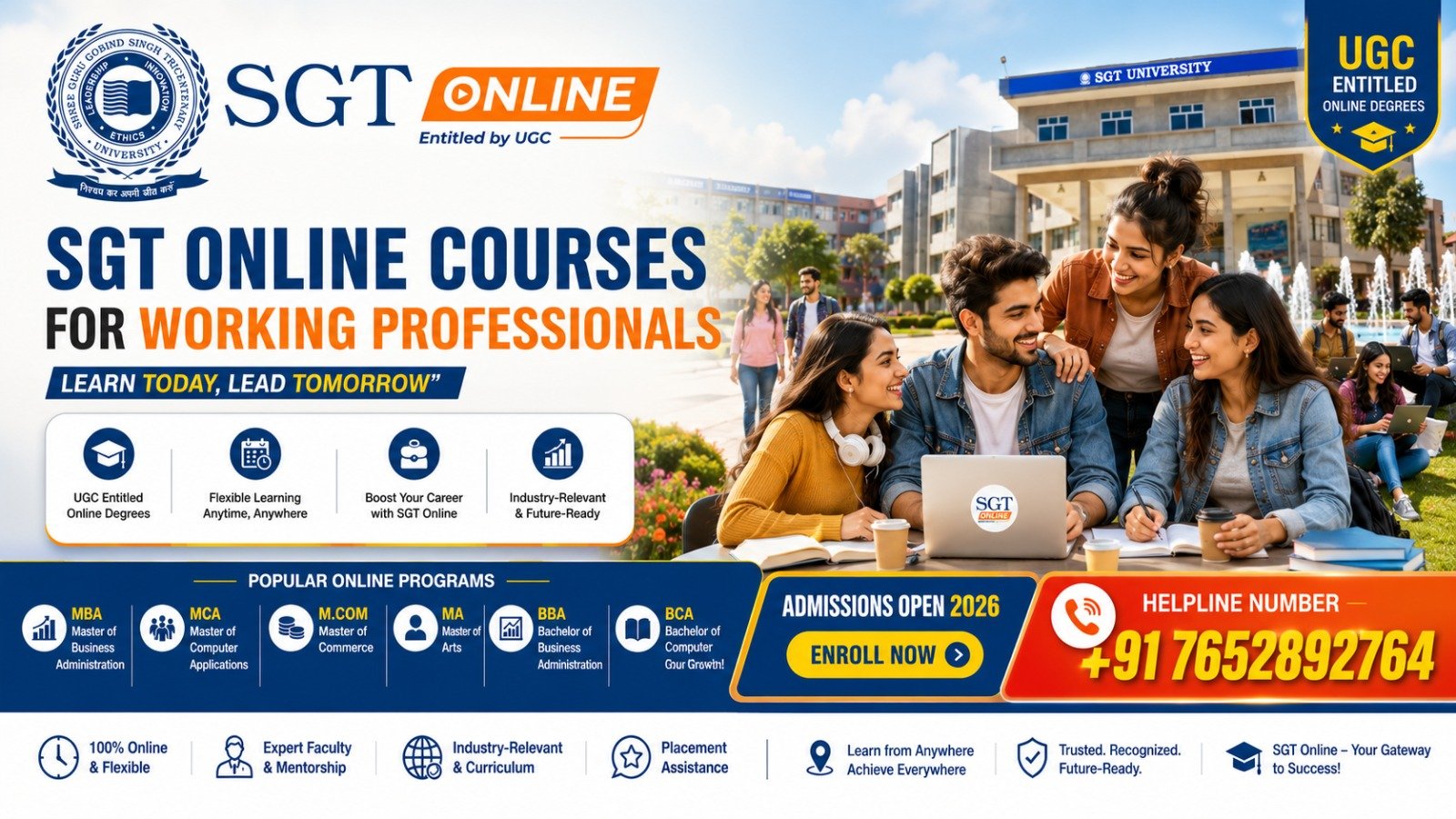 SGT Online Courses for Working Professionals 2026: Programs, Eligibility, Benefits, Admission Process & Helpline Number