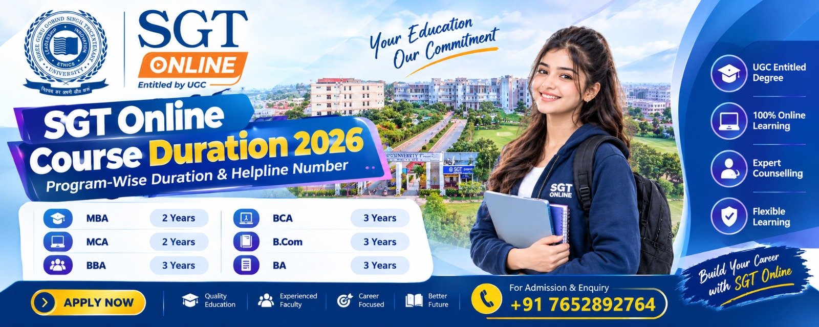 SGT Online Course Duration 2026: Program-Wise Duration & Helpline Number 1 SGT Online Course Duration 2026: Program-Wise Duration & Helpline Number