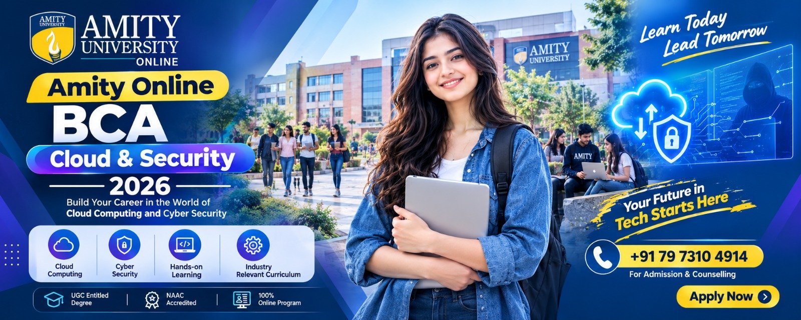 Amity Online BCA Cloud & Security 2026: Fees, Eligibility & Helpline Number