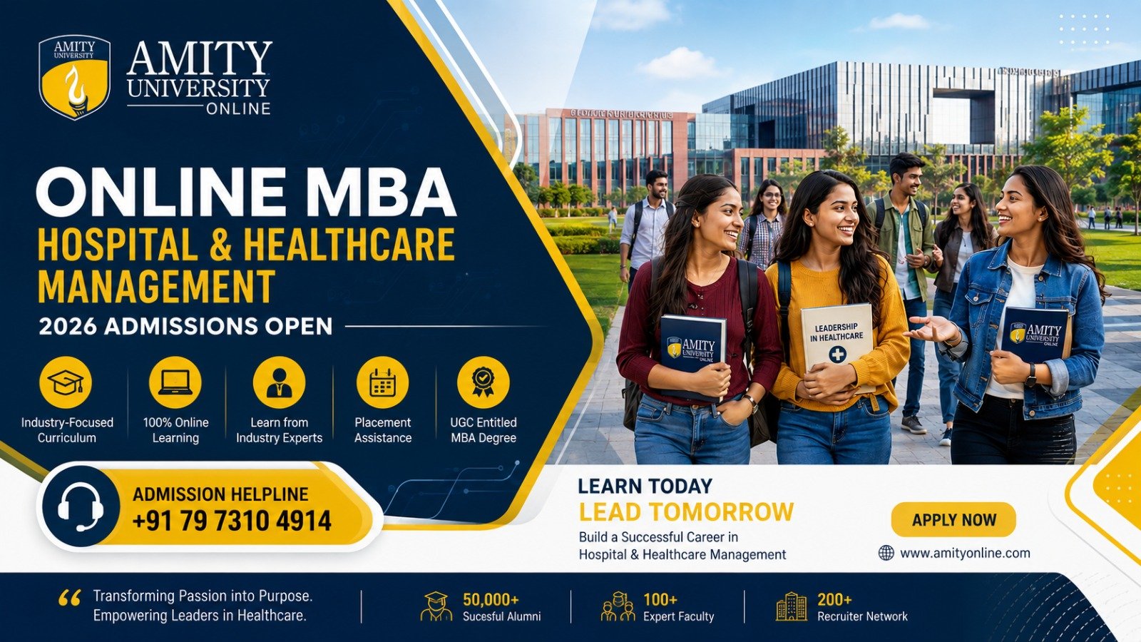 Amity Online MBA Hospital & Healthcare Management 2026: Fees & Helpline Number