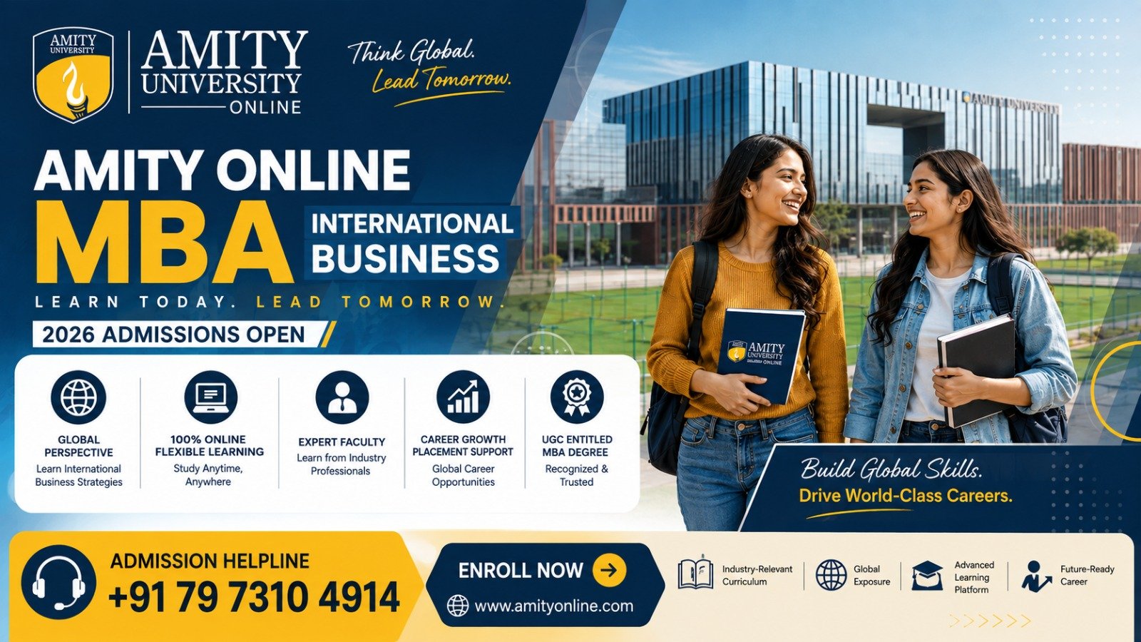 Amity Online MBA International Business 2026: Fees, Eligibility & Helpline Number