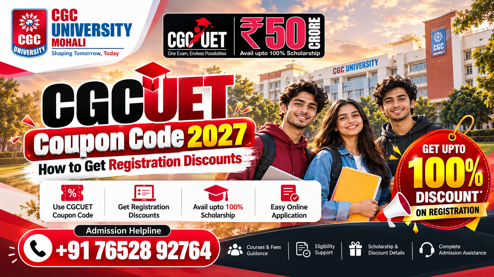 CGCUET Coupon Code 2027: How to Get Registration Discounts, Apply Online, Check Eligibility & Scholarship Benefits
