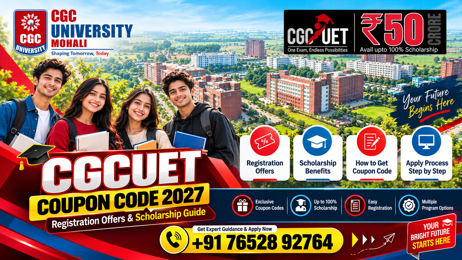 CGCUET Coupon Code 2027: Registration Offers, Scholarship Benefits, Eligibility, Application Process & Complete Guide