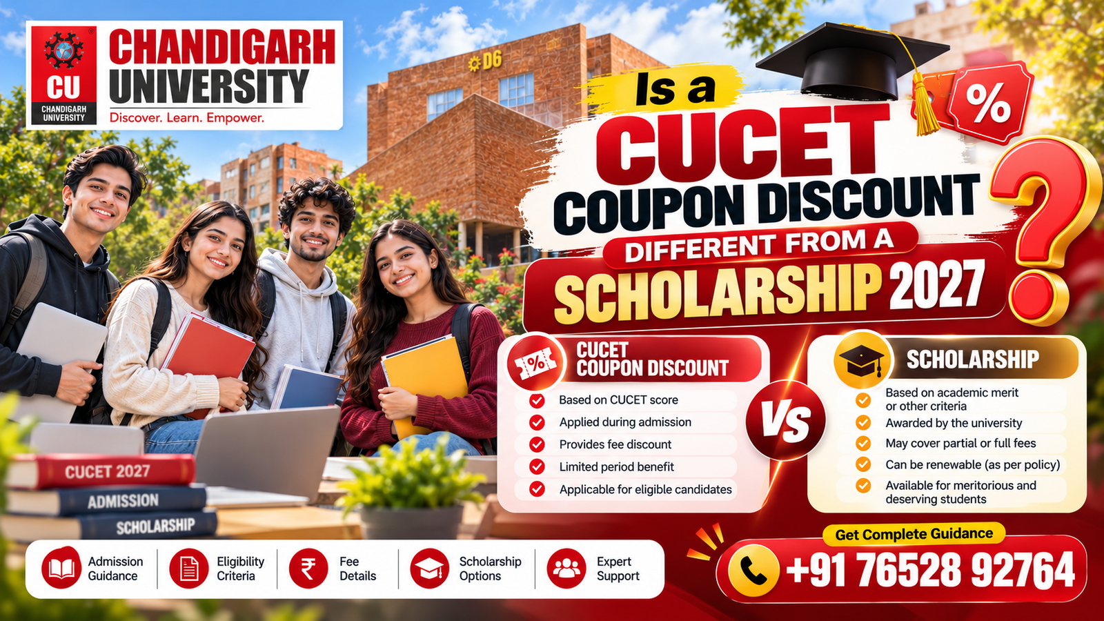 Is a CUCET Coupon Discount Different from a Scholarship 2027? Complete Chandigarh University Guide