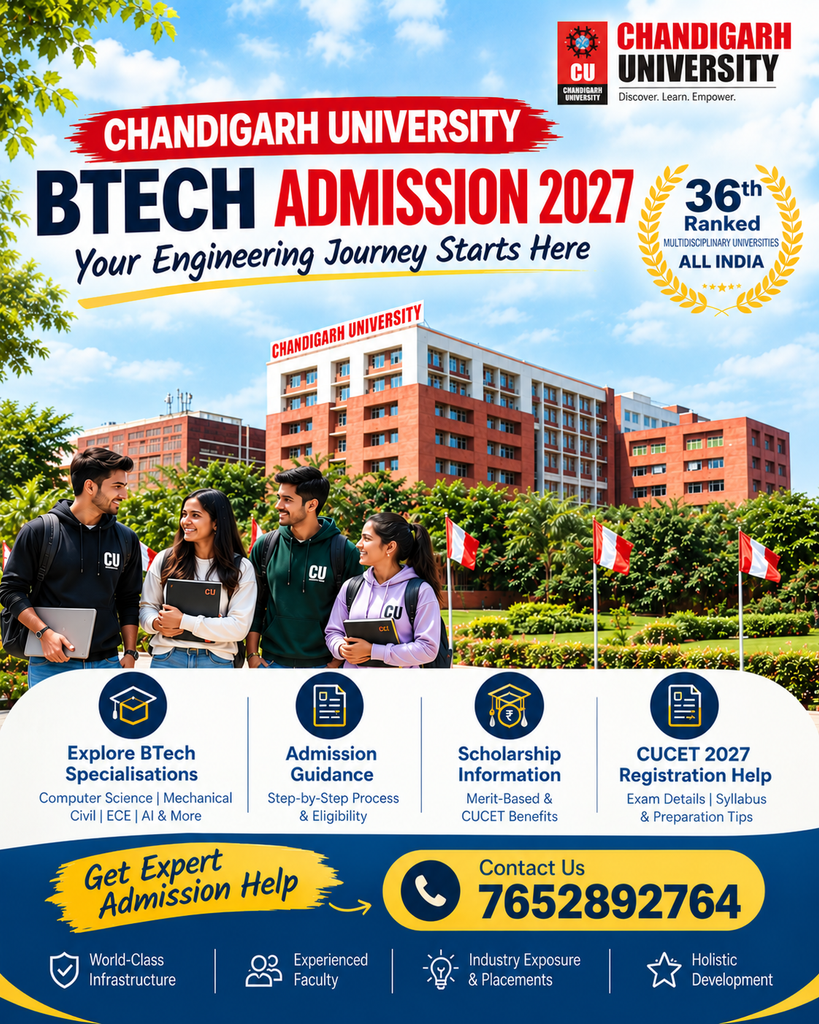 Chandigarh University BTech Admissions 2027
