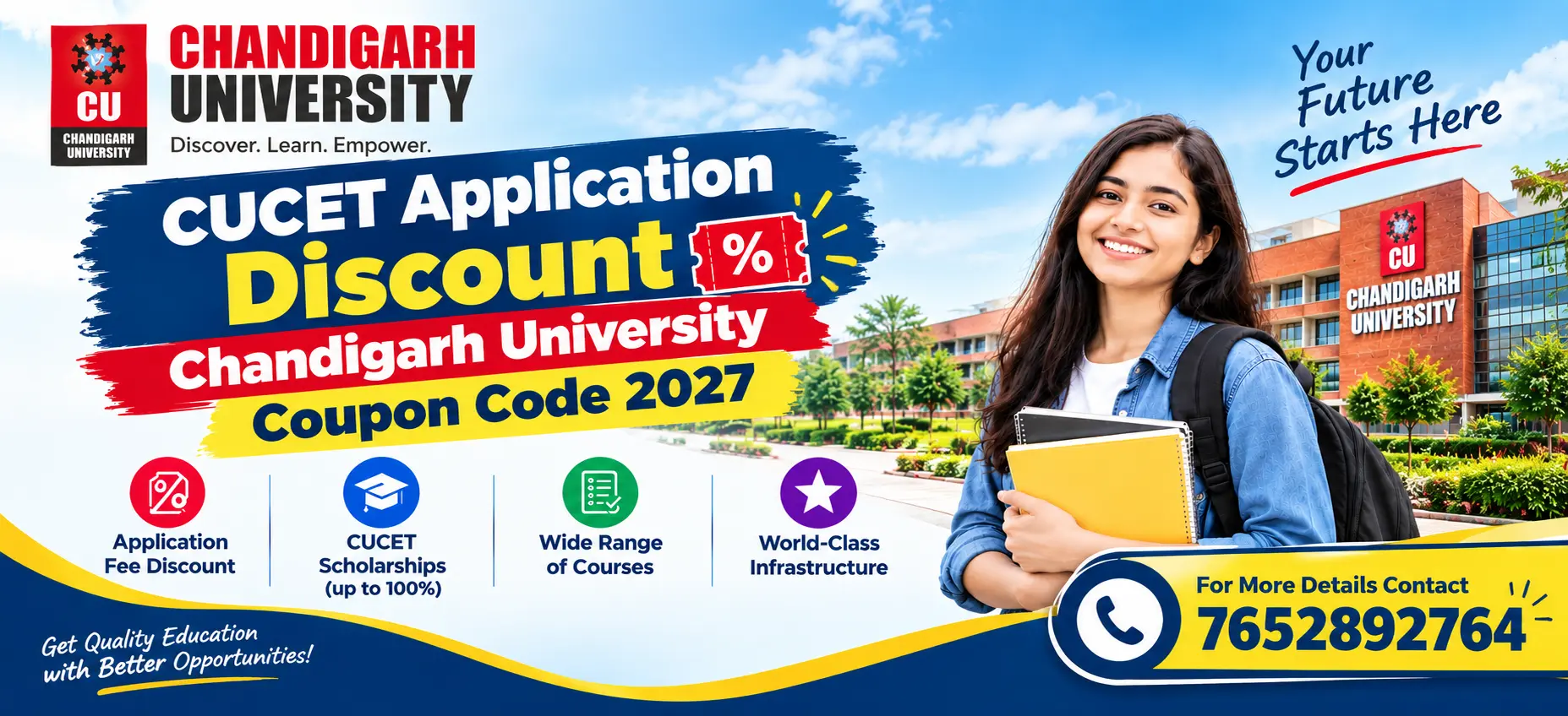 CUCET Application Discount : Chandigarh University Coupon Code 2027 1 CUCET Application Discount