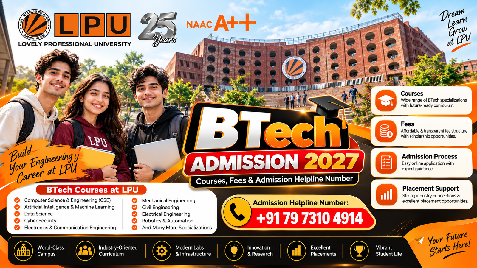 LPU BTech Admission 2027: Courses, Fees, Eligibility, Scholarships, Placements & Admission Helpline Number – Complete Guide 1 LPU BTech Admission 2027: Courses, Fees, Eligibility, Scholarships, Placements & Admission Helpline Number – Complete Guide