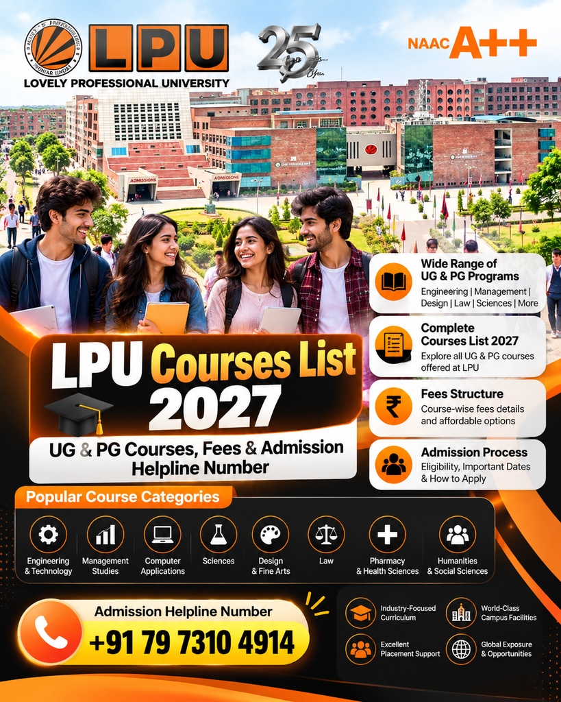 LPU Courses List 2027 Admission Poster