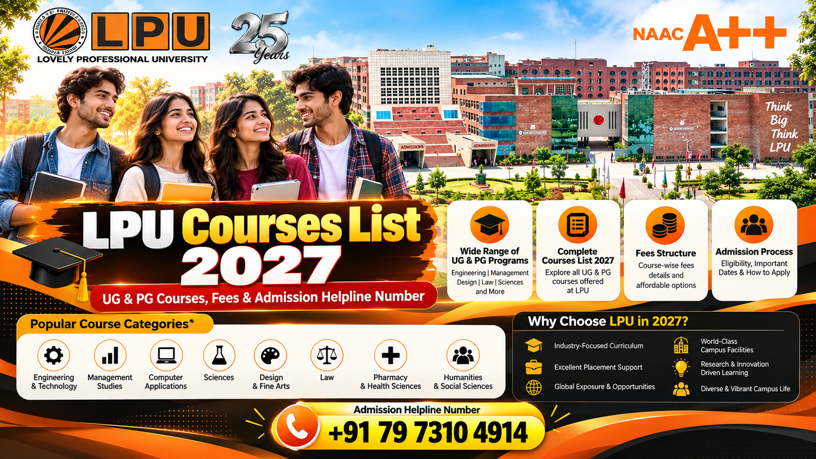 LPU Courses List 2027: Complete UG & PG Courses, Fees, Eligibility, Admission Process, Scholarships & Helpline Number