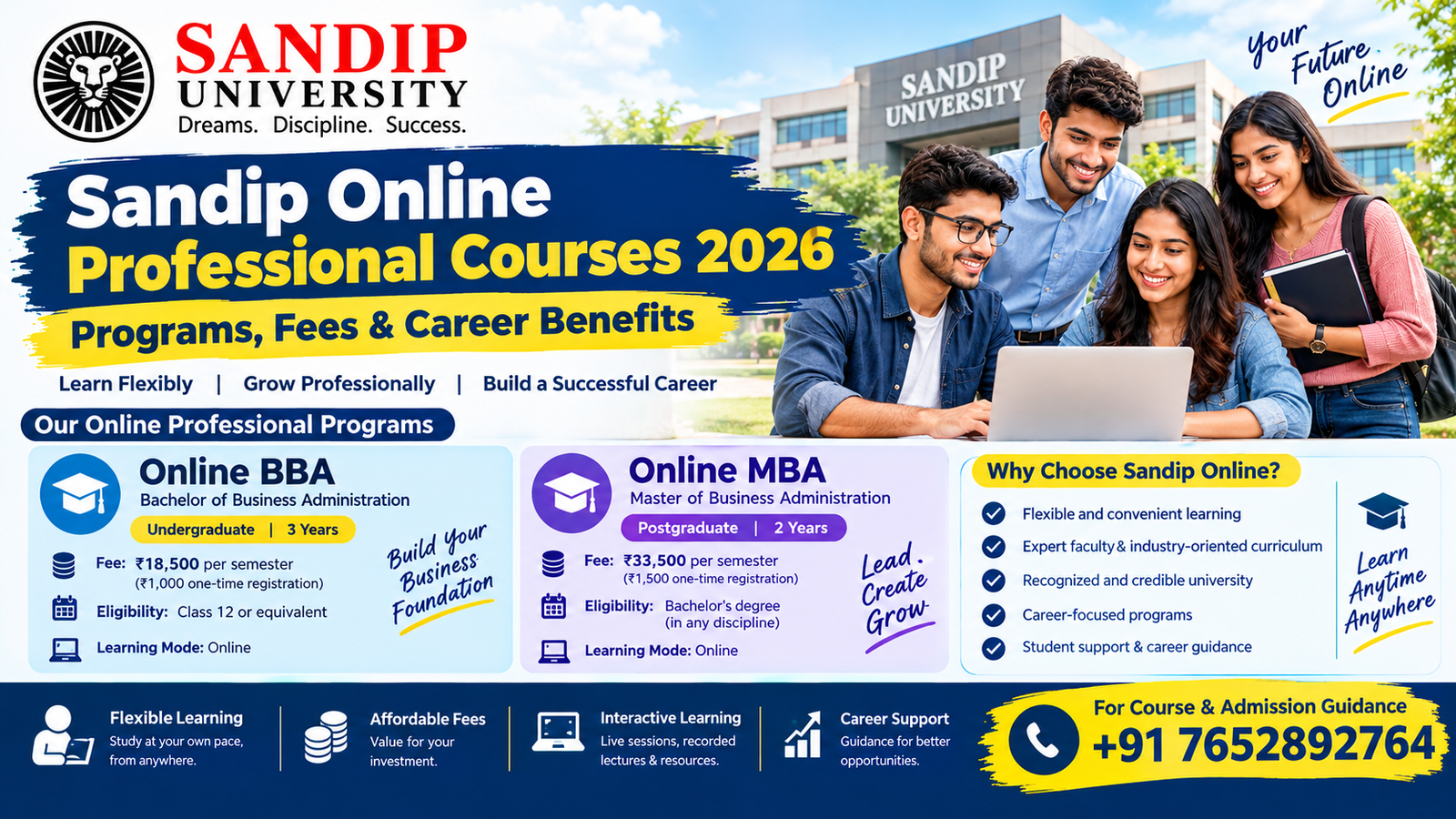 Sandip Online Professional Courses 2026: Programs, Fees & Career Benefits 1 Sandip Online Professional Courses 2026 1