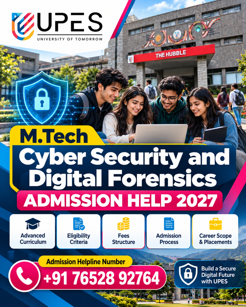 UPES Cybersecurity Campus Admissions Poster