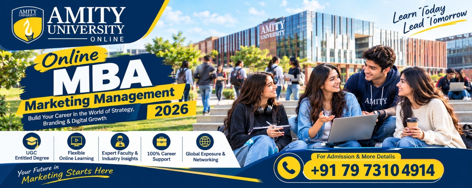 Amity Online MBA Marketing Management 2026: Fees, Eligibility & Helpline Number