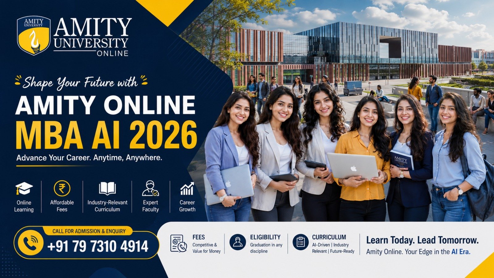 Amity Online MBA AI 2026: Fees, Eligibility, Curriculum & Helpline Number