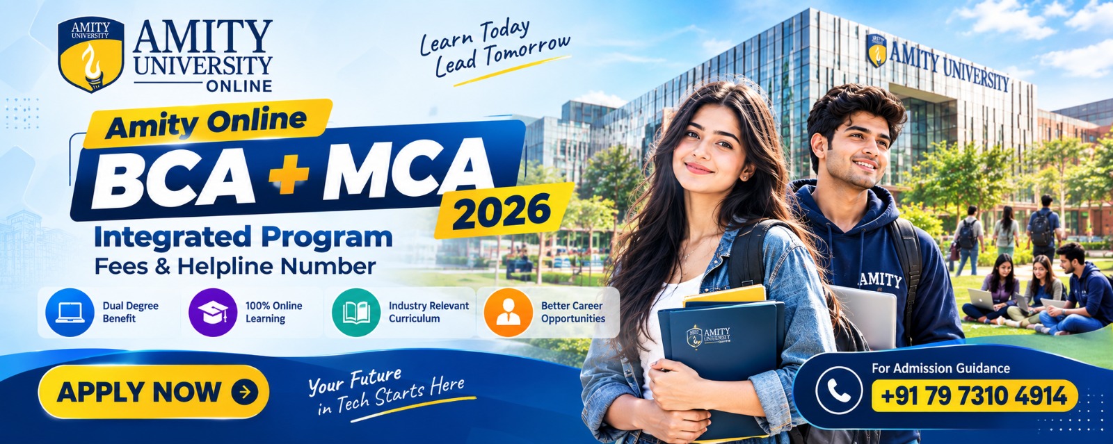 Amity Online BCA + MCA 2026: Integrated Program, Fees & Helpline Number