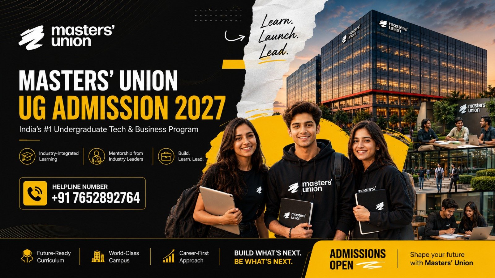 Masters Union UG Admission 2027 & Helpline Number
