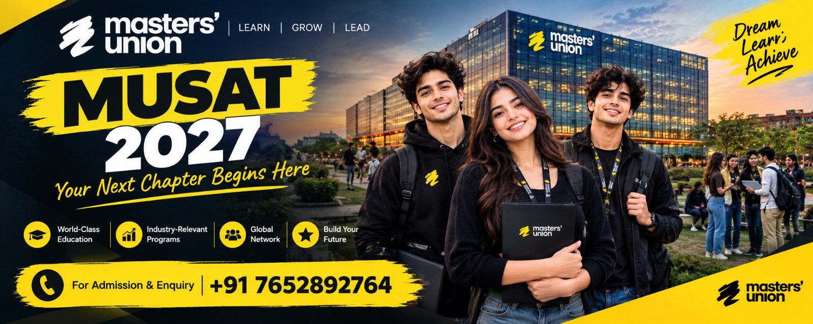 Masters Union MUSAT 2027 & Helpline Number