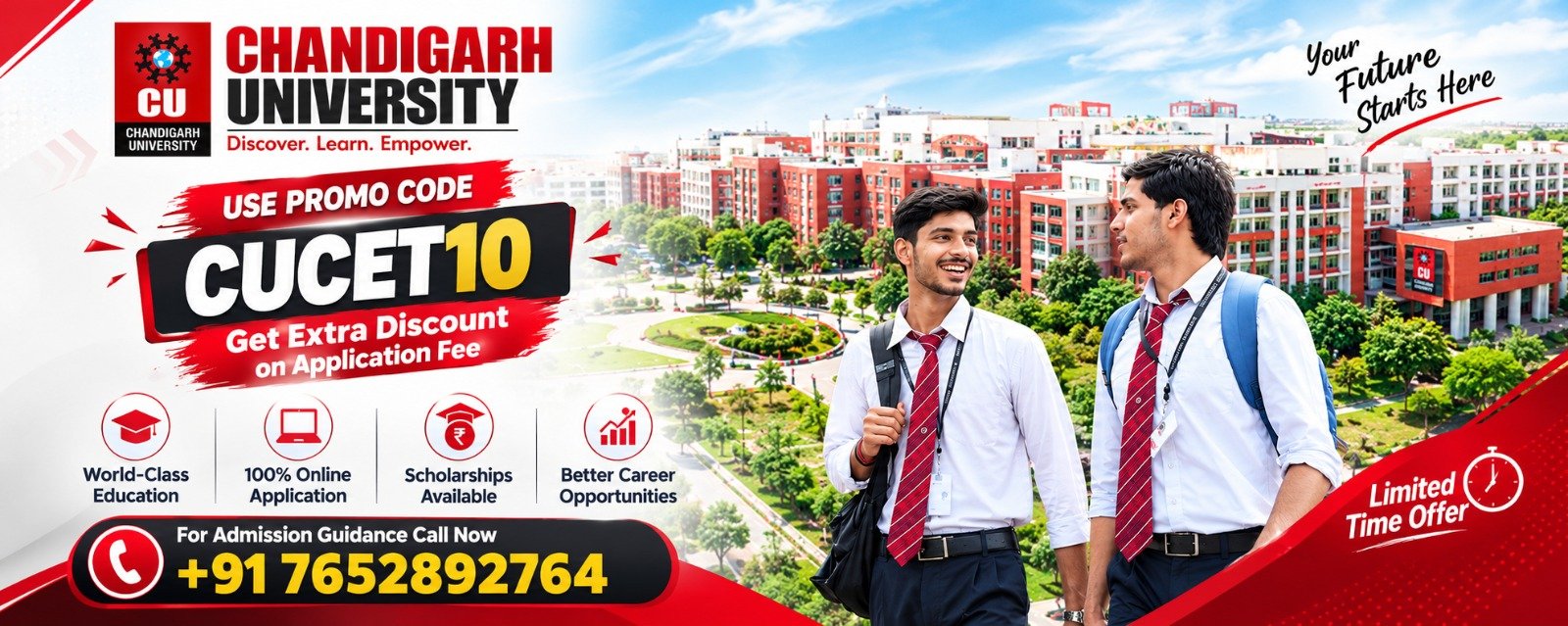 Chandigarh University CUCET 10 Promo Code 2027: Application Fee Discount & Admission Guidance