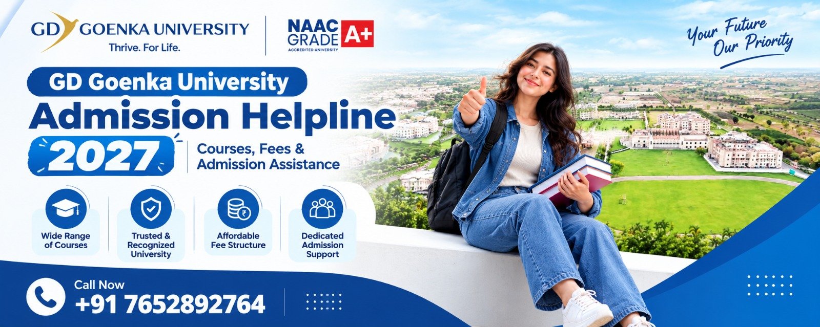 GD Goenka University Admission Helpline Number 2027: Courses, Fees & Admission Assistance