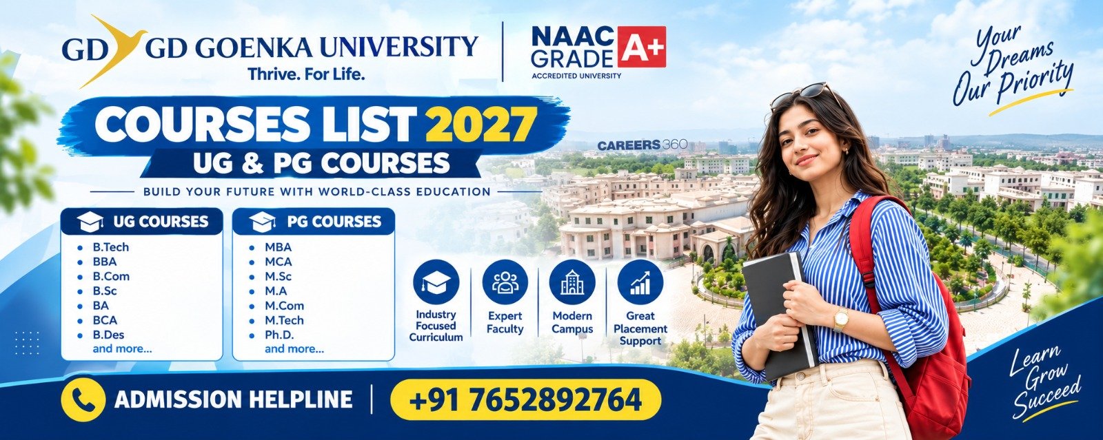 GD Goenka University Courses List 2027: UG & PG Courses & Admission Helpline Number 1 GD Goenka University Courses List 2027: UG & PG Courses & Admission Helpline Number
