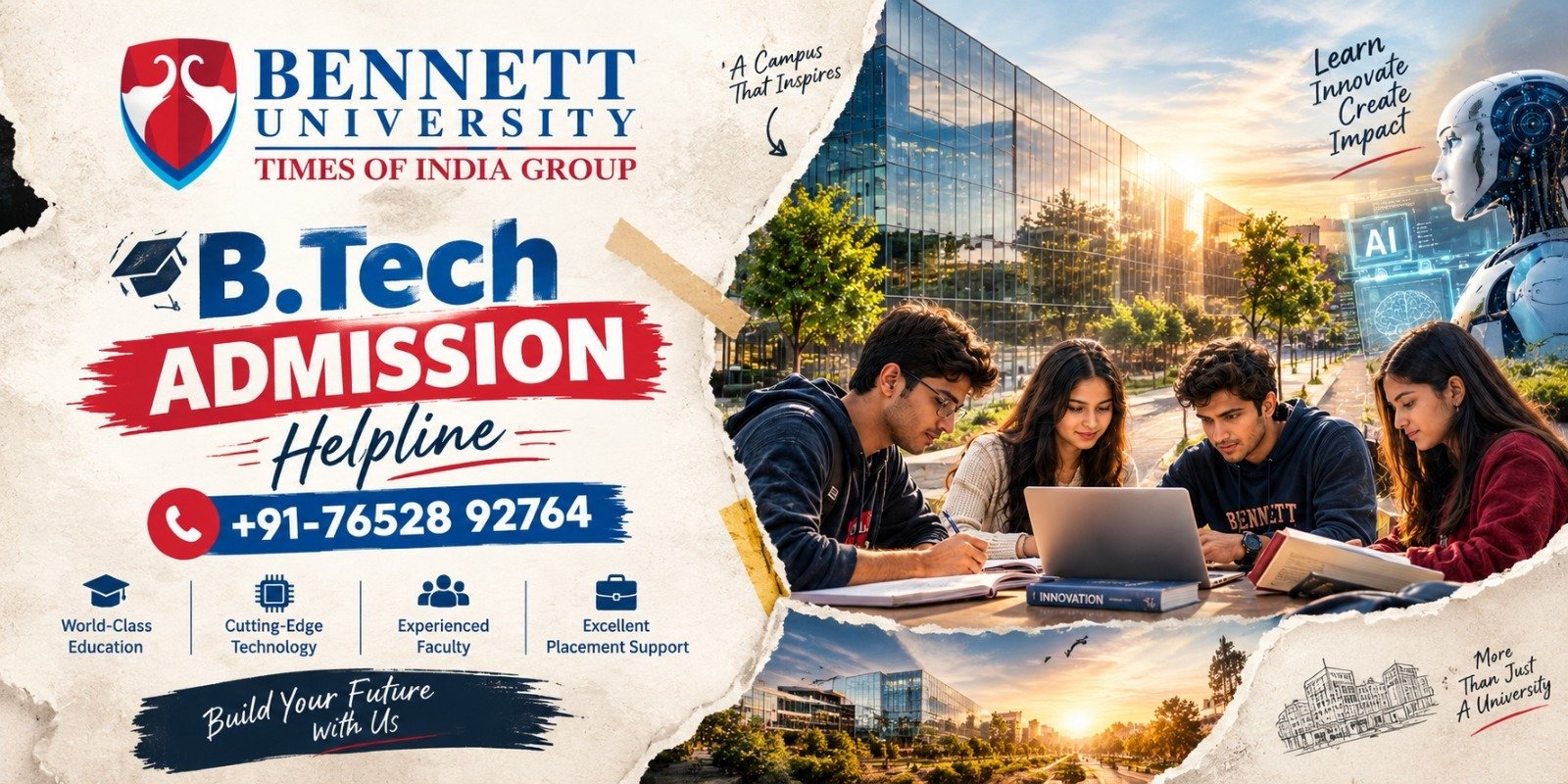 Bennett University B.Tech Admission Helpline 2027–28: Eligibility, Courses, Admission Process & Student Guidance 1 Bennett University