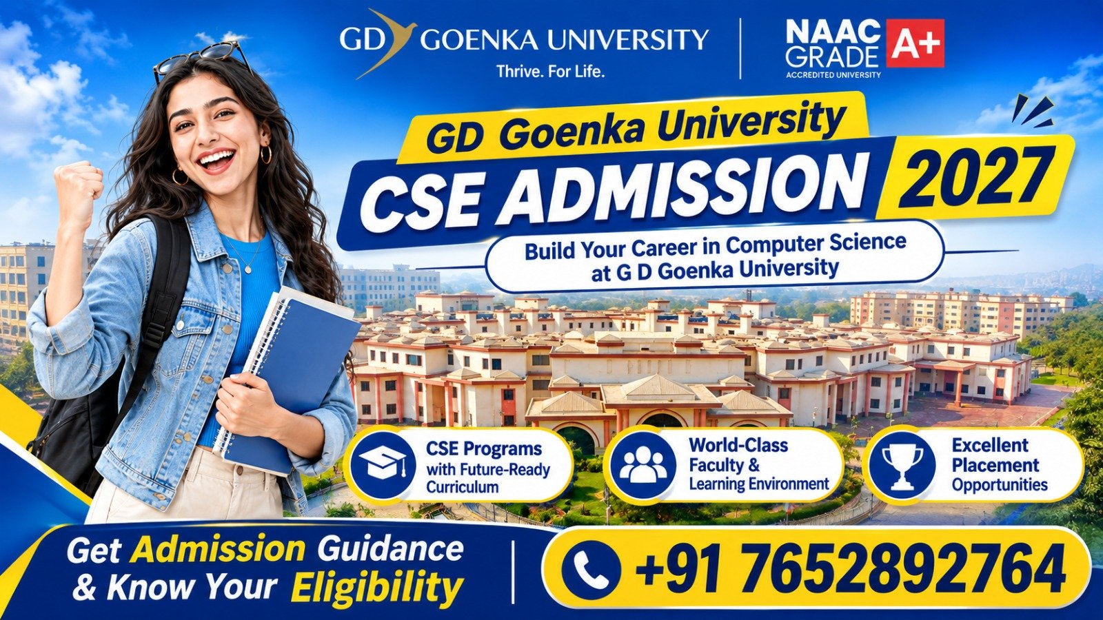 GD Goenka University CSE Admission 2027: Fees, Eligibility & Admission Helpline Number 1 GD Goenka University CSE Admission 2027: Fees, Eligibility & Admission Helpline Number