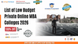 📘 List of Low Budget Private Online MBA Colleges 2026