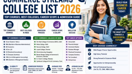 Commerce Streams College List 2026: Top Courses, Best Colleges, Career Scope & Admission Guide