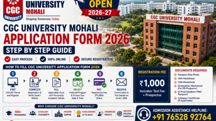 CGC University Mohali Application Form 2026 – Step-by-Step Guide, Registration Process, Documents, Fees & Admission Helpline No. 76528 92764