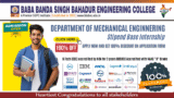 MECHANICAL ENGINEERING – ME in Baba Banda Singh Bahadur Engineering College 2025: 100% Discount on Application Form, Placement!